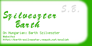 szilveszter barth business card